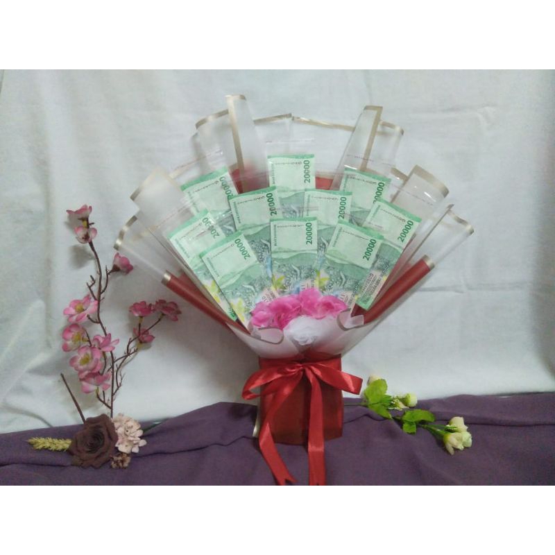 Buket uang kosong / Bouquet money / Kerangka buket / buket wisuda / buket kado 10 / 15 lembar ( Uang