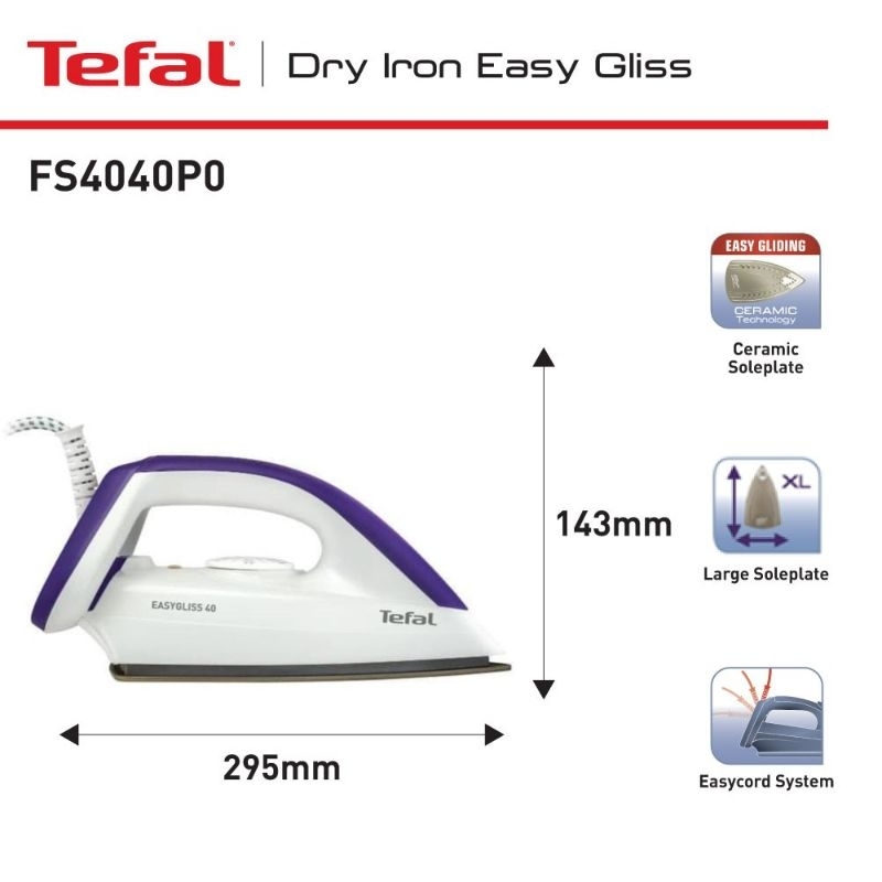 Tefal Dry Iron Easy Gliss Setrika / FS4040