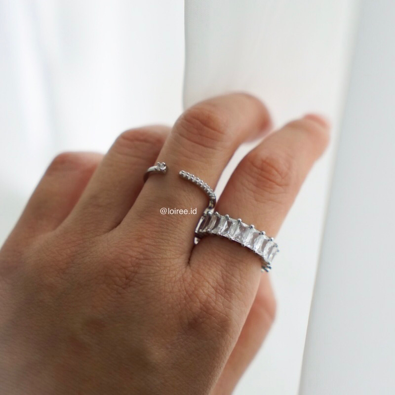 MONROE Ring | Everyday - Zirconia Paved Adjustable Band Ring - Cincin Wanita