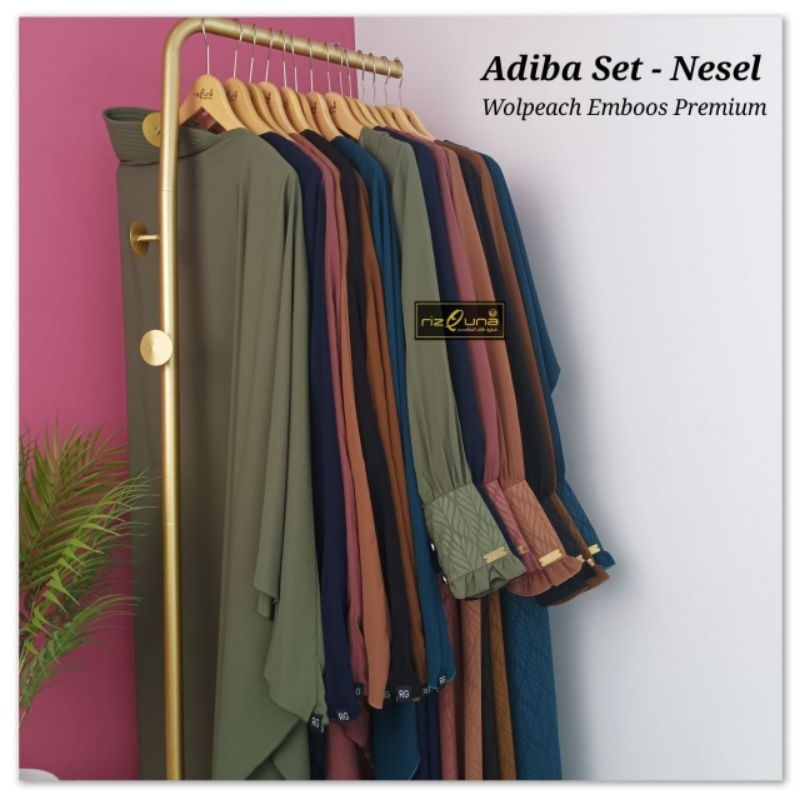 Gamis Set Emboss Luxury Adiba Nesel by Rizquna