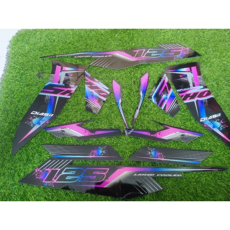 STRIPING STICKER SUZUKI SHOGUN SP 125 ROBOT RAINBOW GLOSSY