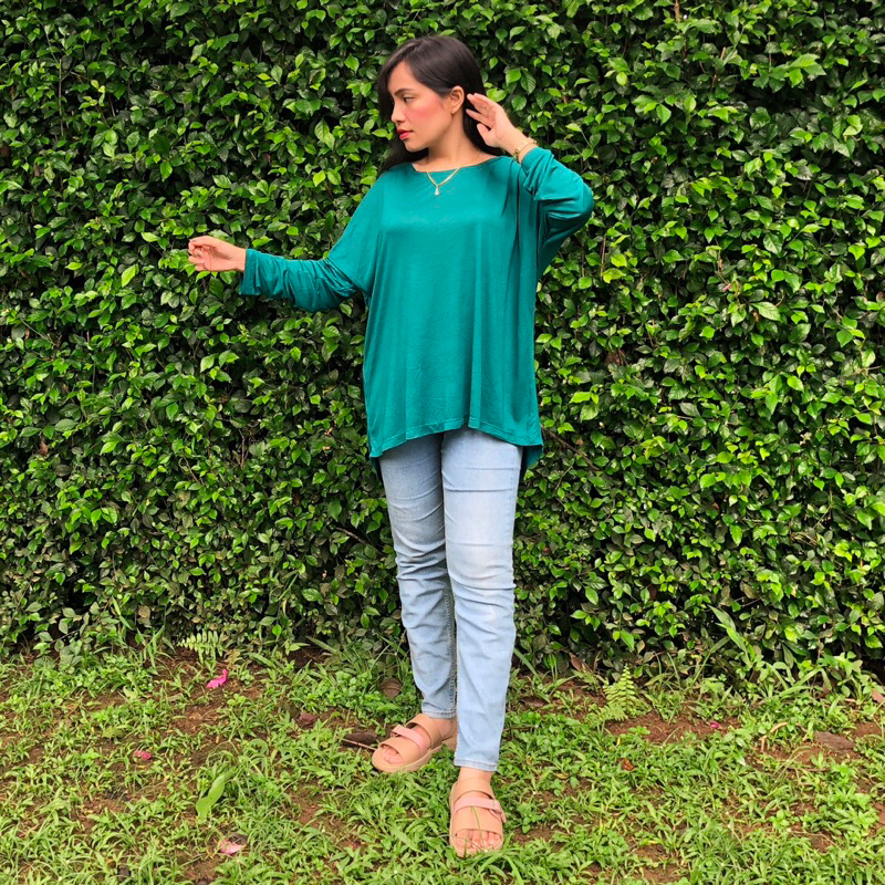 Defect Daun Panjang - Blouse Oversize Polos - Atasan Jumbo