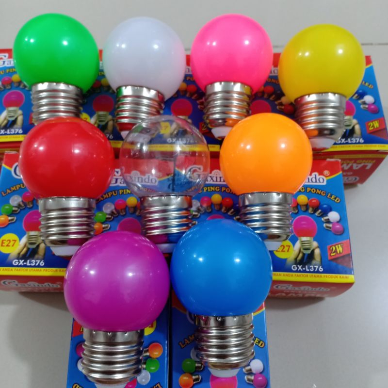 Bohlam Led warna, model ping pong