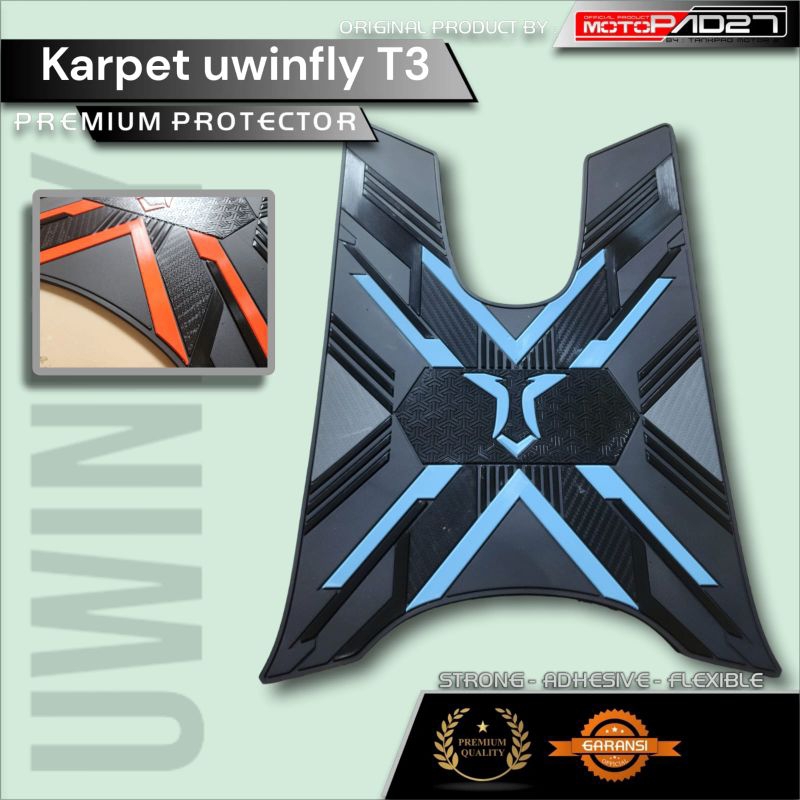 Karpet Motor listrik Uwinfly T3 , uwinfly t3 pro , Exotic , DLL Karpet Karet Rubber Premium