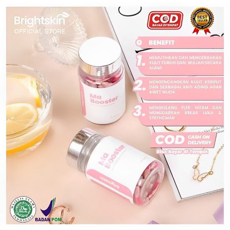 MA BOSTER PRODUK ( PAKET 20 KAPSUL) / Ma Booster Whitening Kapsul Pemutih Badan Suplemen Pemutih Bad