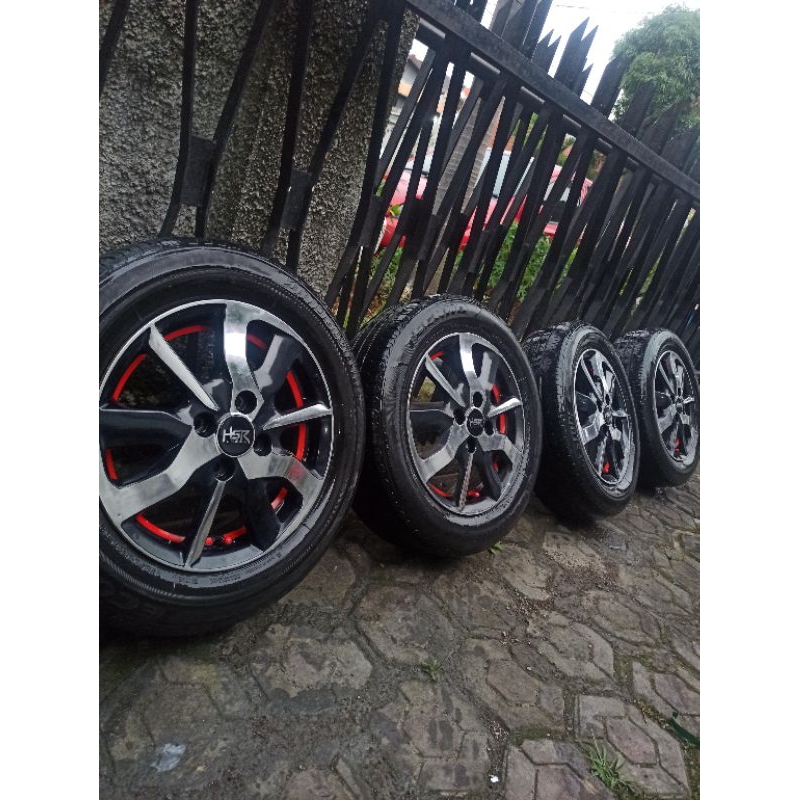 4 Velg R14 PCD 100+Ban 175/65 brio calya sigra vios jazz karimun agya ayla atoz visto classy charade civic