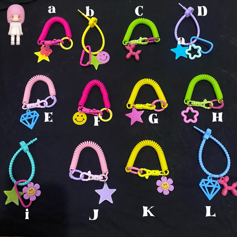 Colourfull Keychain Spiral Keychain Kpop Cute charms For bags