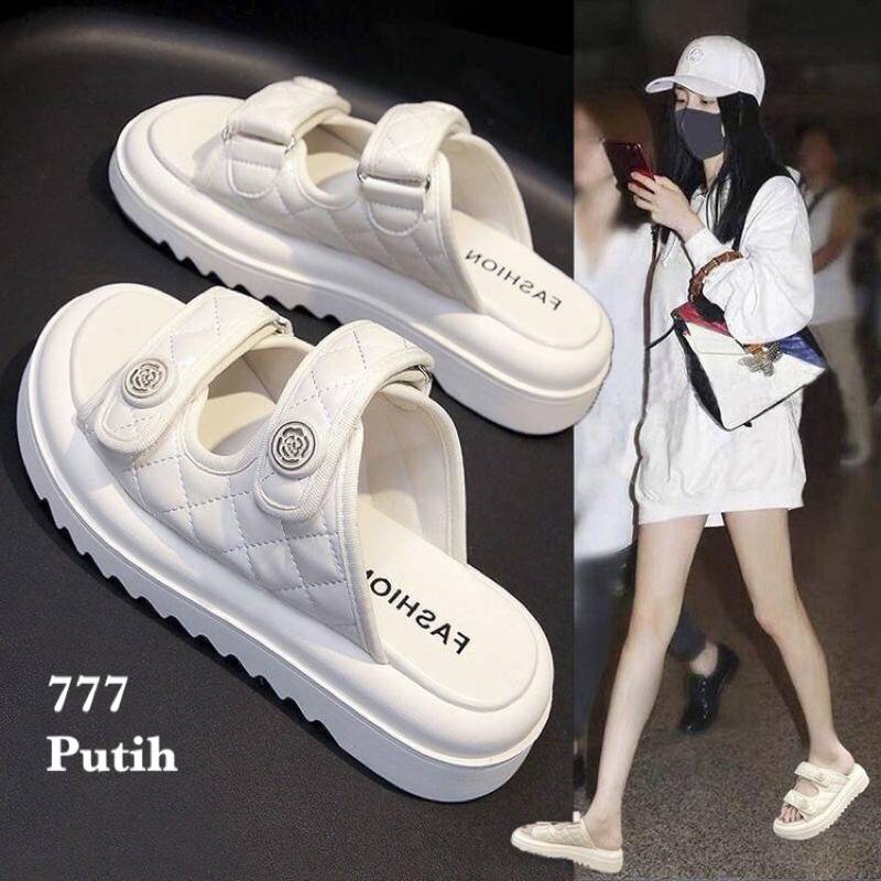 SANDAL WANITA SLIP ON FASHION KOREA SHOES 777