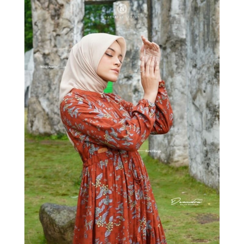 DEANDRA DRESS  🆕 COD 🆕 TERBARU  GAMIS MOTIF BUNGA BY NADHEERA LUXURY