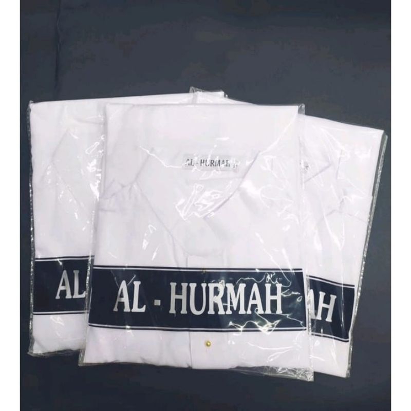 baju takwa AL HURMAH warna putih, baju Koko, baju muslim pria