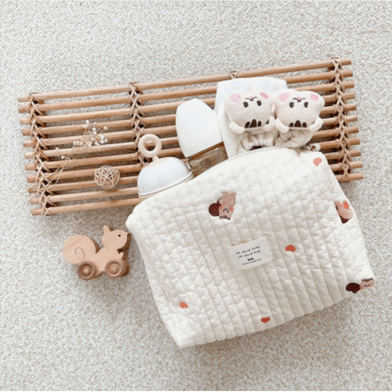 GINA Korean Premium Pouch Bag / Premium Cotton Stroller Pouch Bag / Tas Gantung Stroller / Diaper Bag