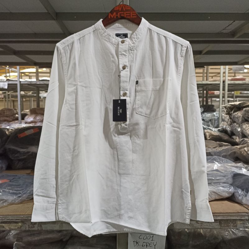 Kemeja koko lengan panjang Original MGEE AUTUS C055 WHITE