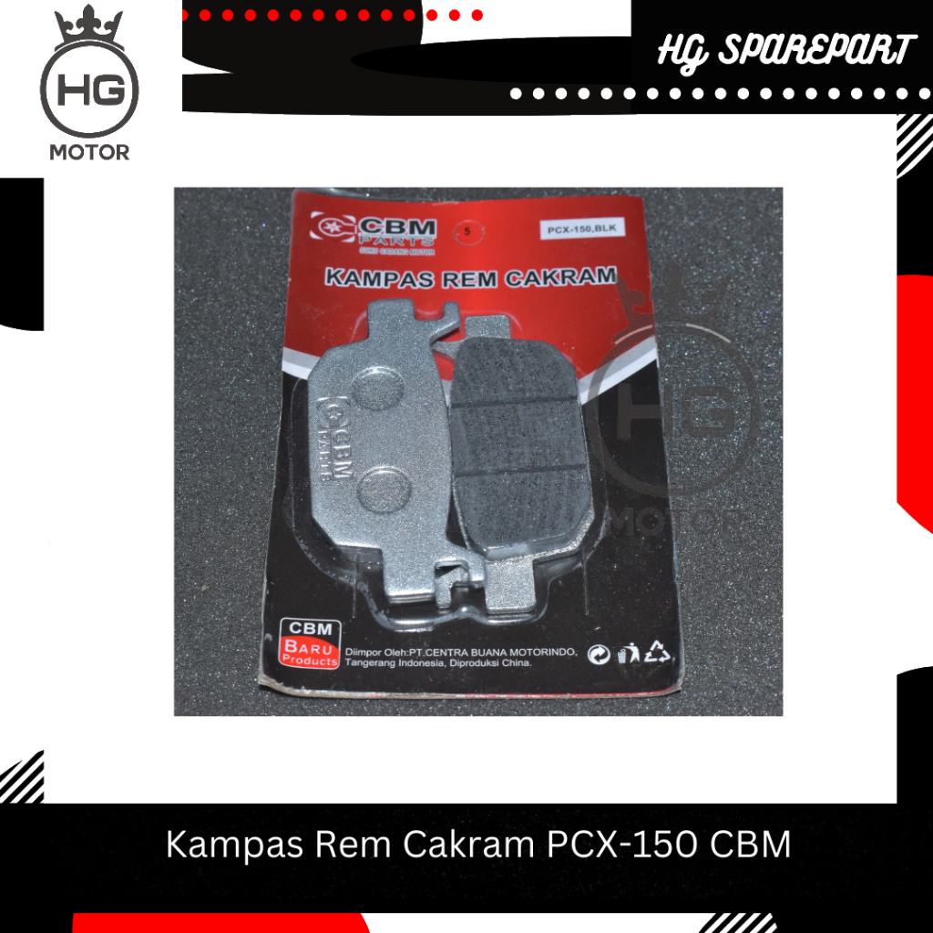 DISCPAD KAMPAS REM BELAKANG PCX 150 MERK CBM LOKAL