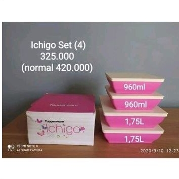 ICHIGO SET TUPPERWARE tutup pinggir digigit semut.