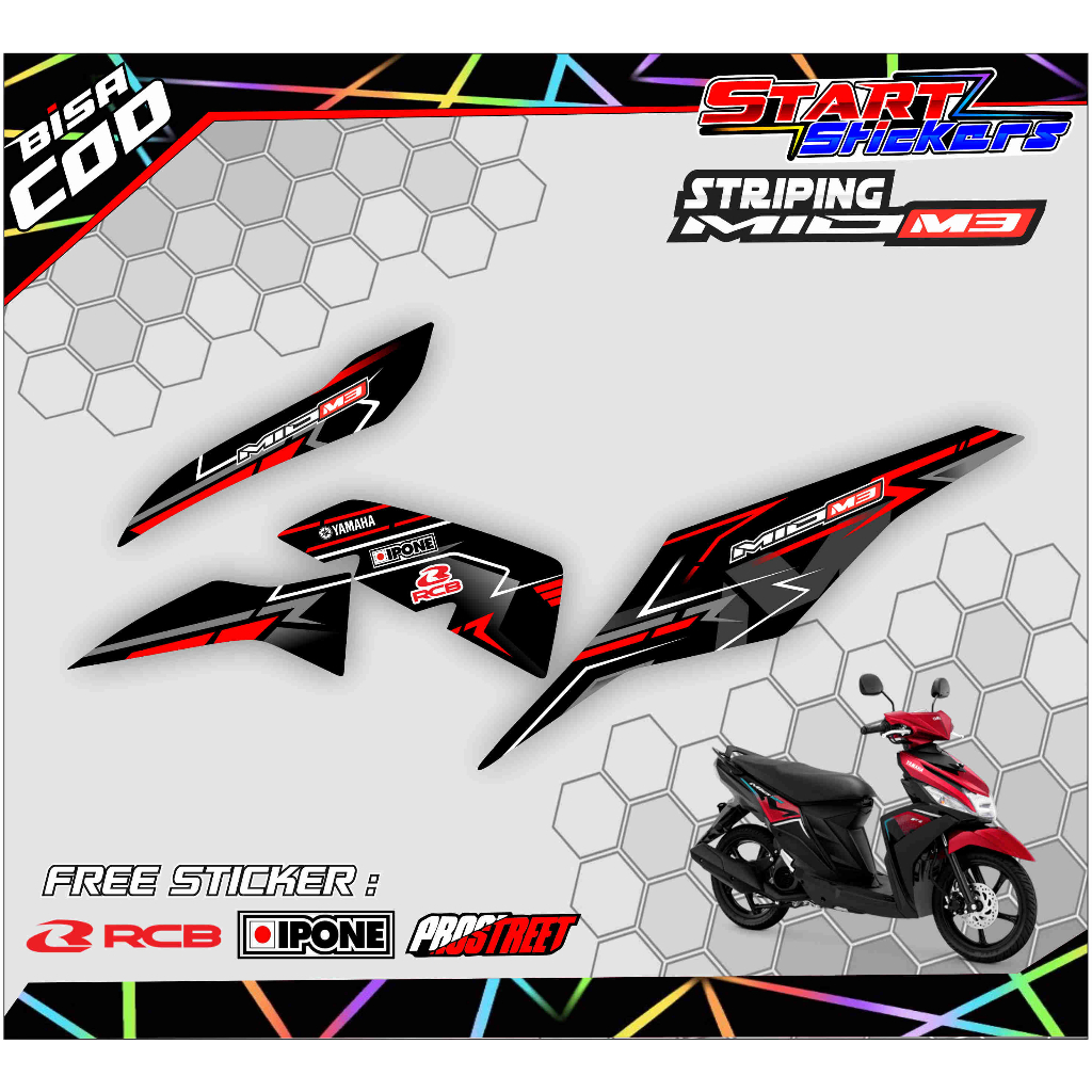 STIKER STRIPING MIO M3 / STIKER LIST  MOTOR YAMAHA MIO M3