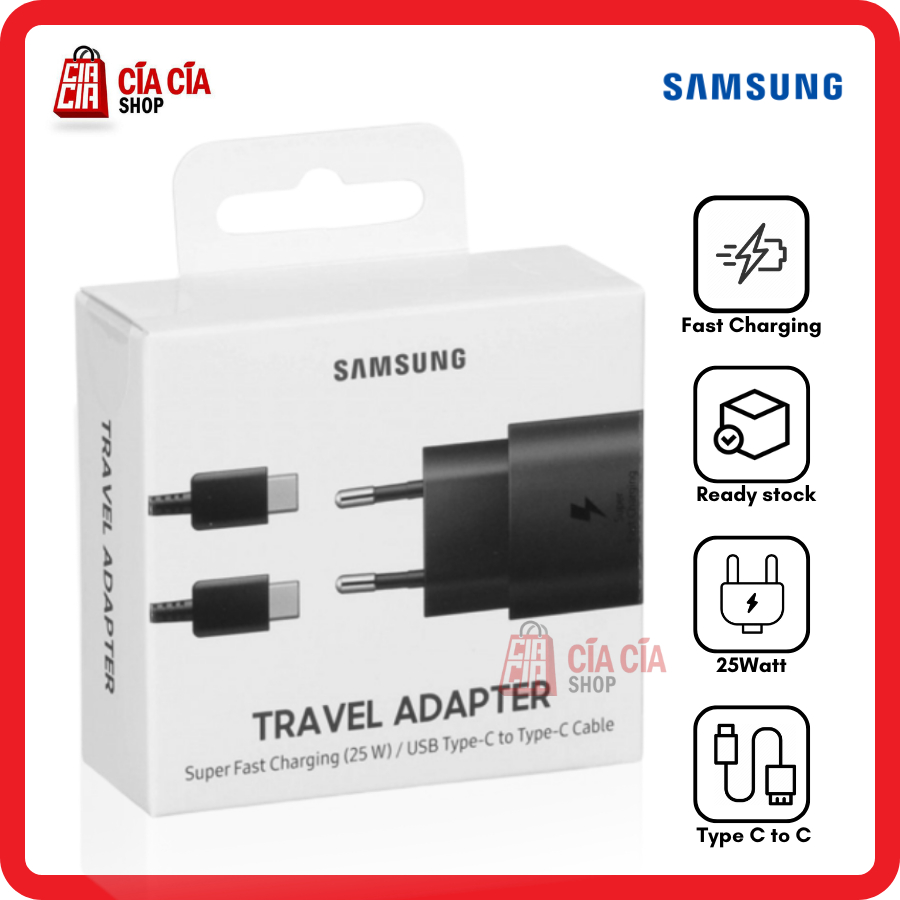 Charger adaptor samsung galaxy note 10  type C to type C PD super fast charging 25W