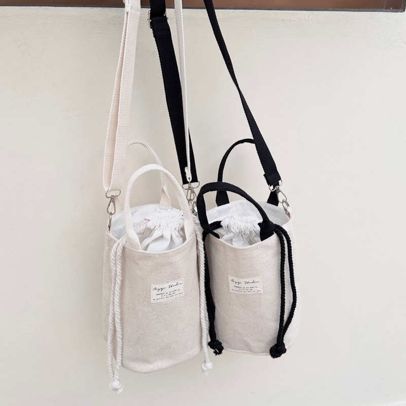 INS KOREA PORO BUCKET DRAWTSRING CANVAS BAG TAS EMBER SERUT KANVAS