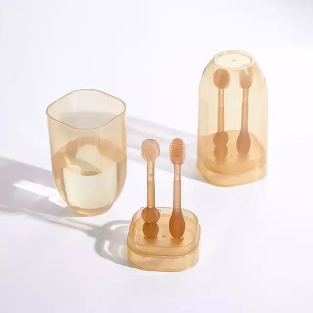 Sikat lidah bayi silicone Silikon pembersih 3in1 dengan kemasan kotak