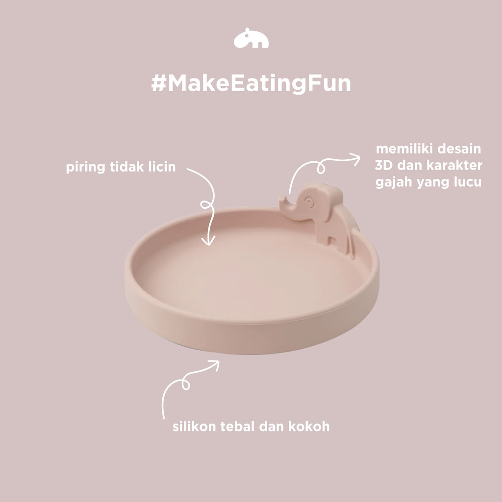 Done by Deer Peekaboo Plate Elphee - Piring Anak MPASI Silikon / Silicone Platev