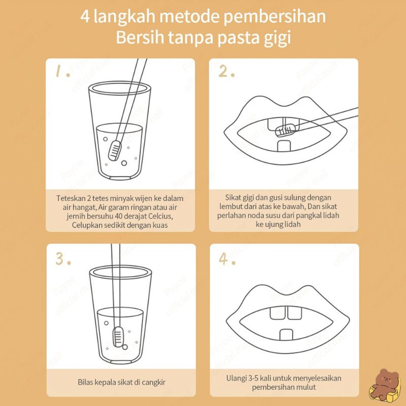 Sikat lidah bayi silicone Silikon pembersih 3in1 dengan kemasan kotak