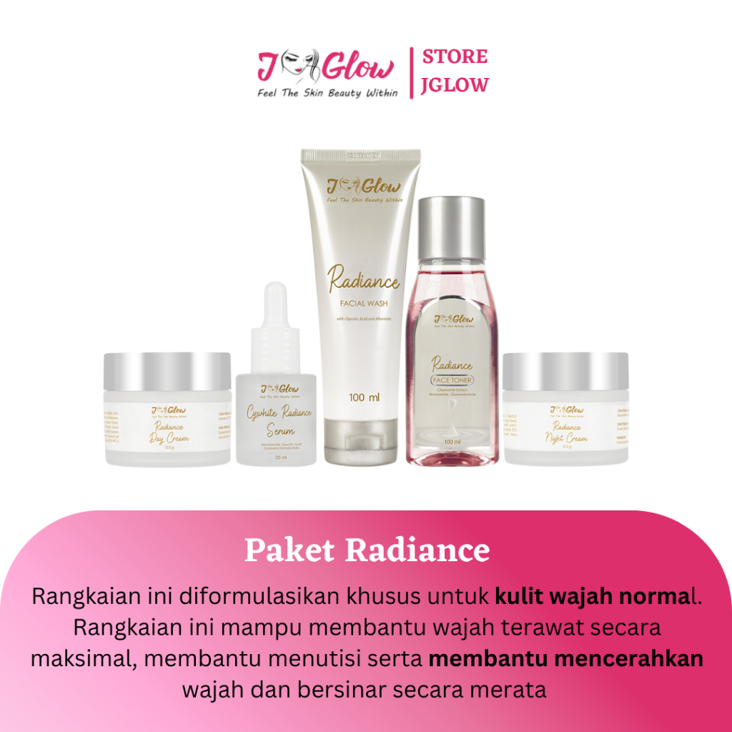 SHVA. JGLOW Radiance Super Whitening Paket Perawatan Wajah Kusam Skincare Dry Skin BPOM