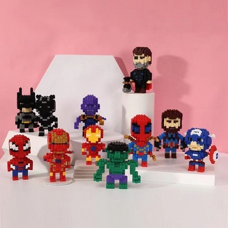 Mainan Nano Block City DIY Brick Mini Superhero Avengers Plane Mainan Balok susun