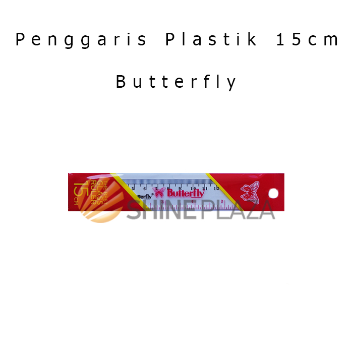 

Penggaris Plastik 15cm Butterfly - Plastic Ruler Butterfly 15cm