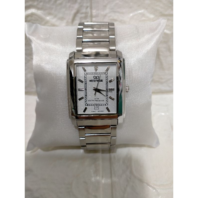 MIRAGE 7738 BSP-M GLORY JAM TANGAN PRIA RANTAI STAINLES STELL WATER RESISTANT 3 ATM