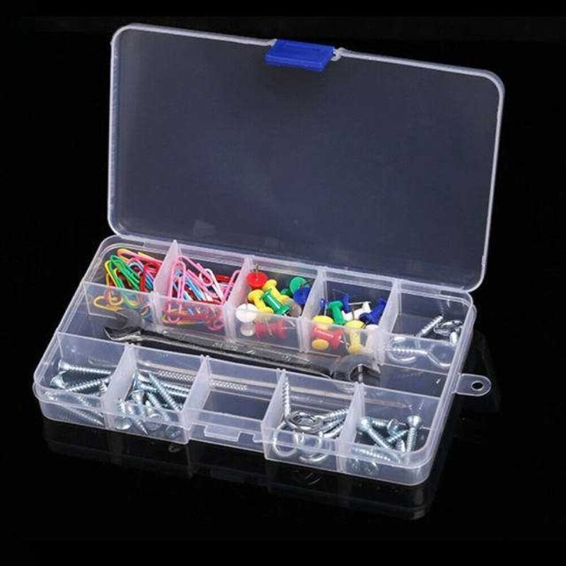 ALICE 15 Grid Kotak Penyimpanan Perhiasan Organizer Plastic Jewelry Box - AL85