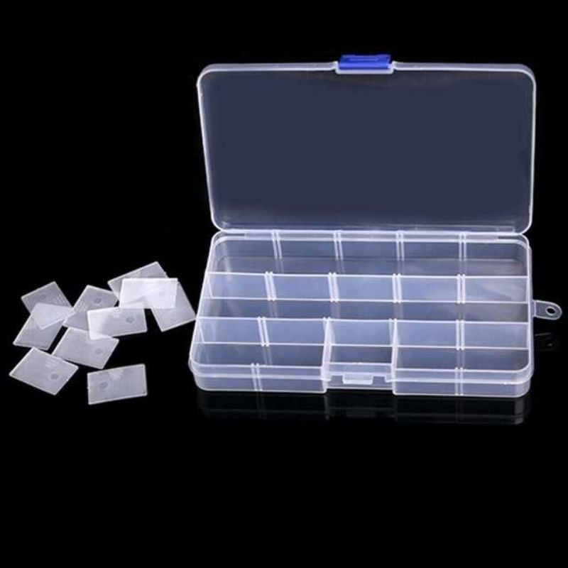 ALICE 15 Grid Kotak Penyimpanan Perhiasan Organizer Plastic Jewelry Box - AL85