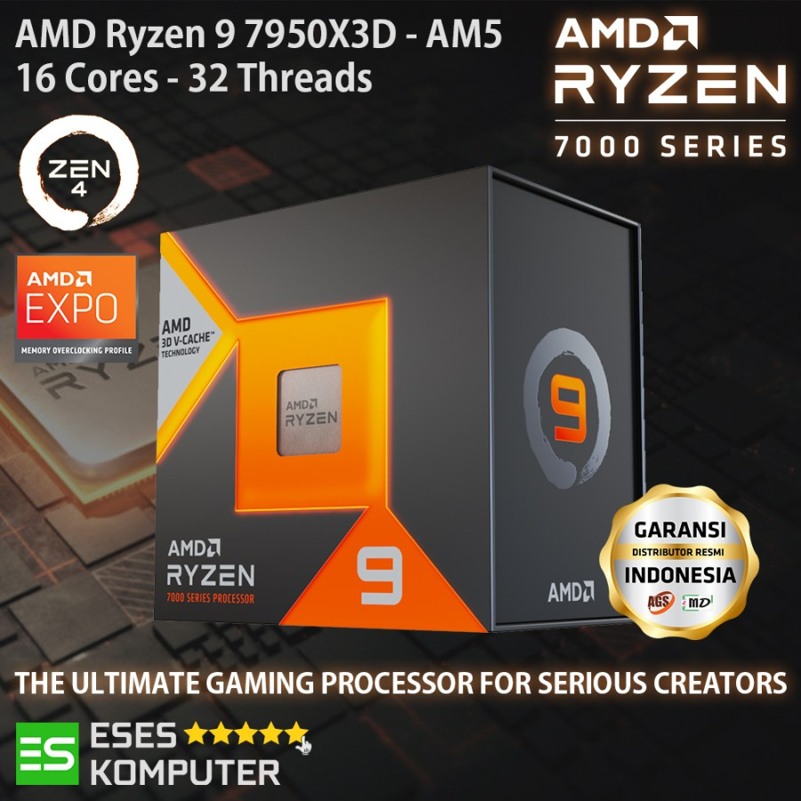 Processor AMD Ryzen 9 7950X3D 4.2GHz Up To 5.7GHz 16-Core AM5 | Zen 4