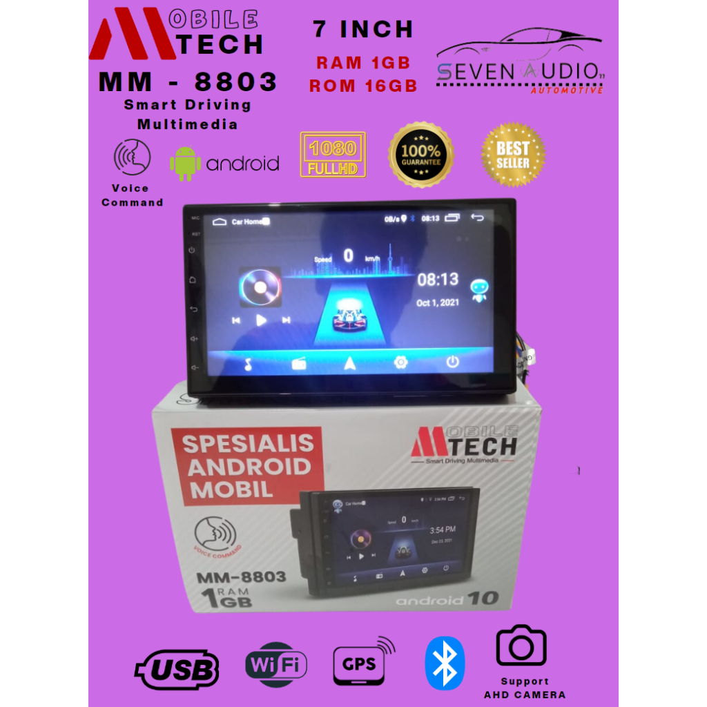 head unit Doubledin Android MTECH MM 8803 7inch Ram1 Rom16 Android10 Voice command