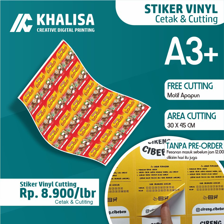 

Cetak Stiker Vinyl Susu Sudah Cutting A3+ Cetak Stiker Vinyl Susu