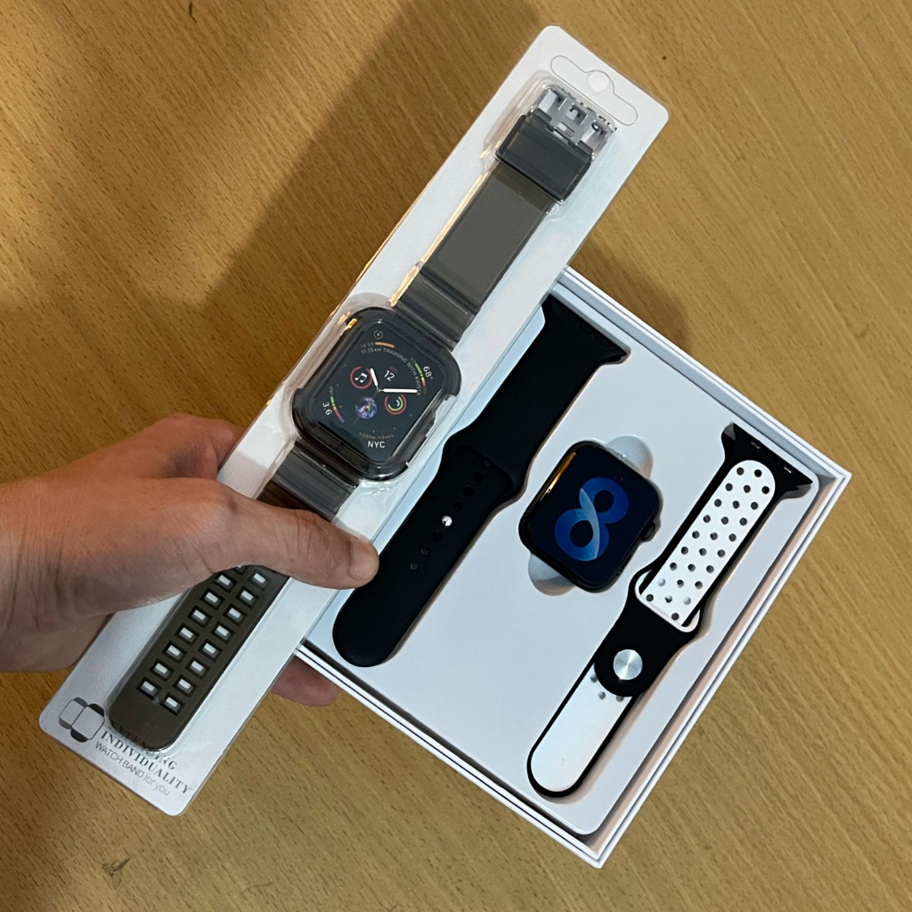 (S) SMARTWATCH SERIES 5 2 STRAP + FREE STRAP TRANSPARAN