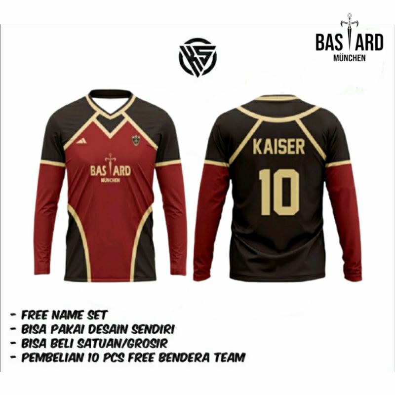 Jersey Anime Blue Lock Bastard Munchen Cosplay Bola Manga