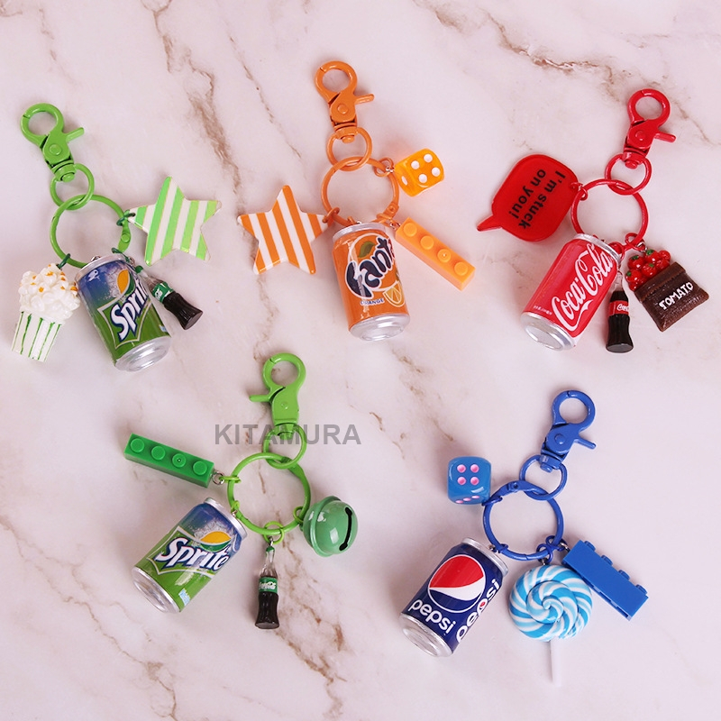 AT07 GANTUNGAN KUNCI MINUMAN/KEY CHAIN/SOUVENIR/GANTUNGAN KUNCI LUCU/GANTUNGAN KUNCI KARAKTER/AKSESORIS TAS
