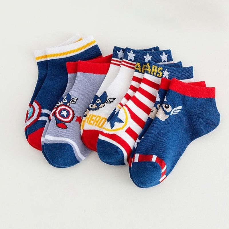 Kaos Kaki Anak Marvel Avenger Spiderman Captain America