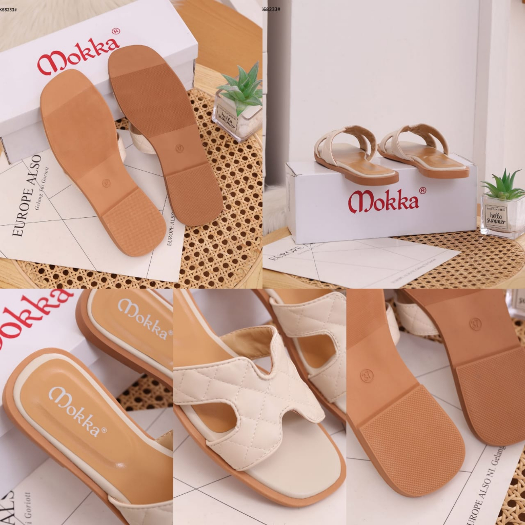 Mokka Casual H With Leather Flat Women Sandal MK68233