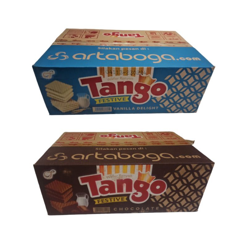 

Tango Wafer Kaleng Chocolate / Vanilla 1 Dus isi 6klg