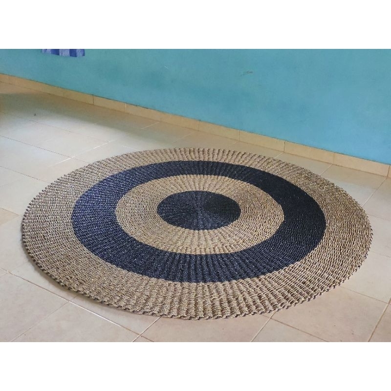 Rug Seagrass Bulat Jumbo 200cm Anyaman Karpet Lantai / Dekorasi Ruangan