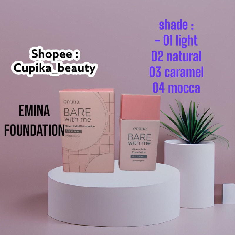 [oe] [ liquid foundation ] - Emina bare with me mineral mild foundation spf 25 pa +++