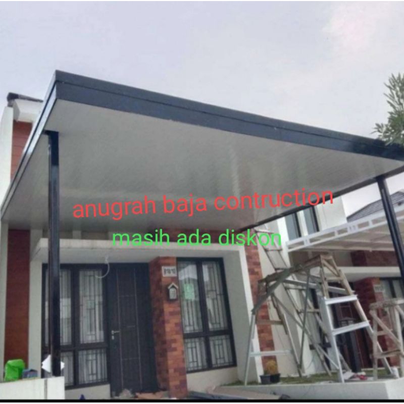 kanopi baja ringan plafon pvc  atap alderon single 1 paket