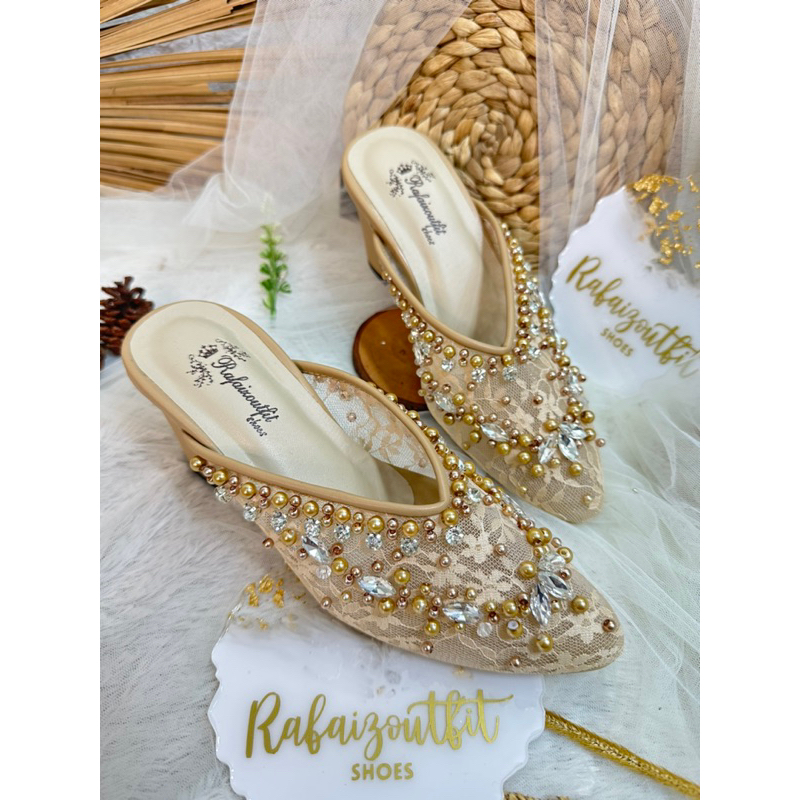 sepatu amirra wanita wedding nude 7cm tahu