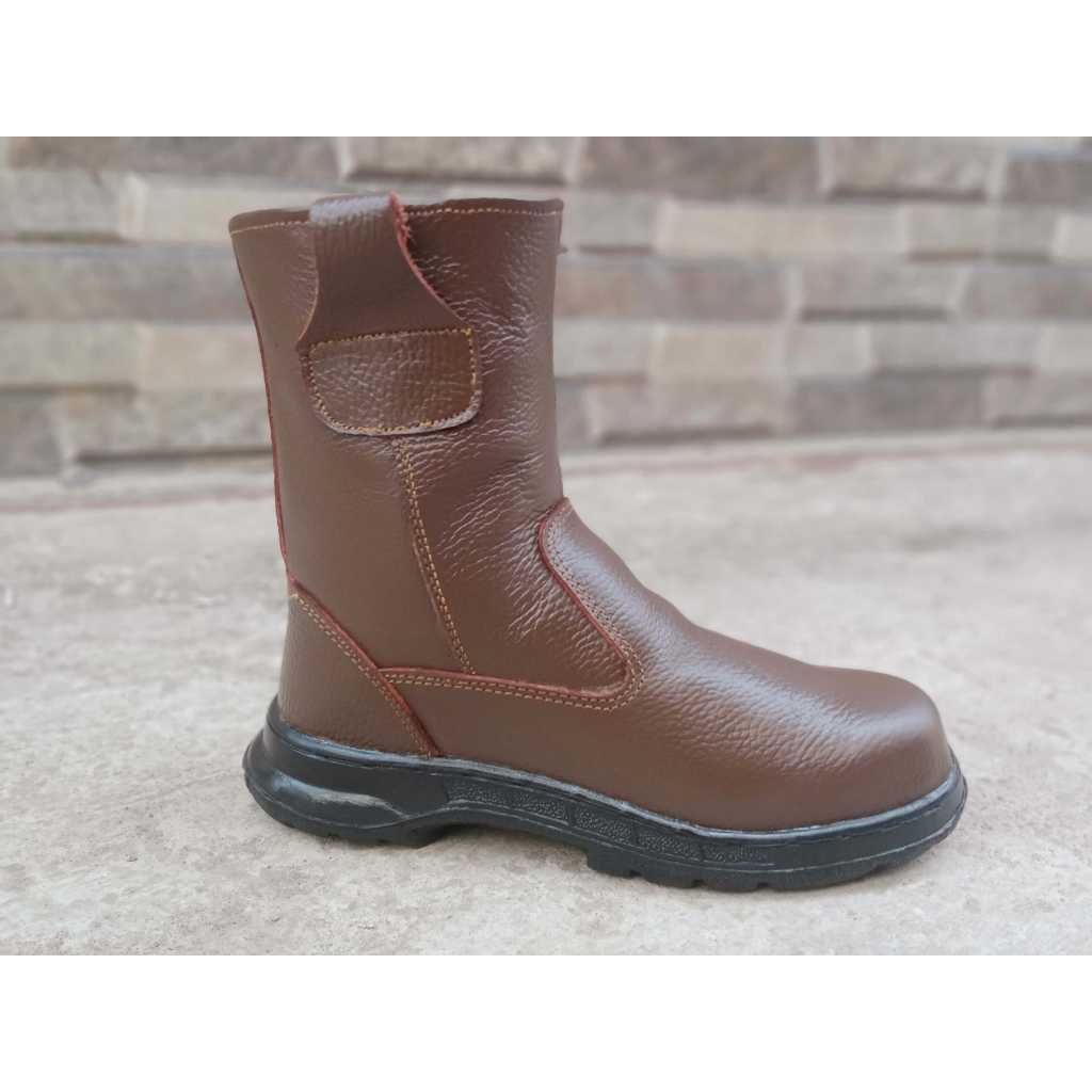 Sepatu Safety Kulit Pria King Ujung Besi Produksi Sendiri