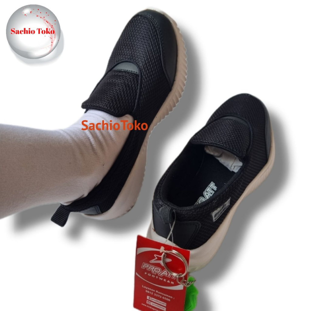 sepatu slip on warna hitam wanita pro att SachioToko