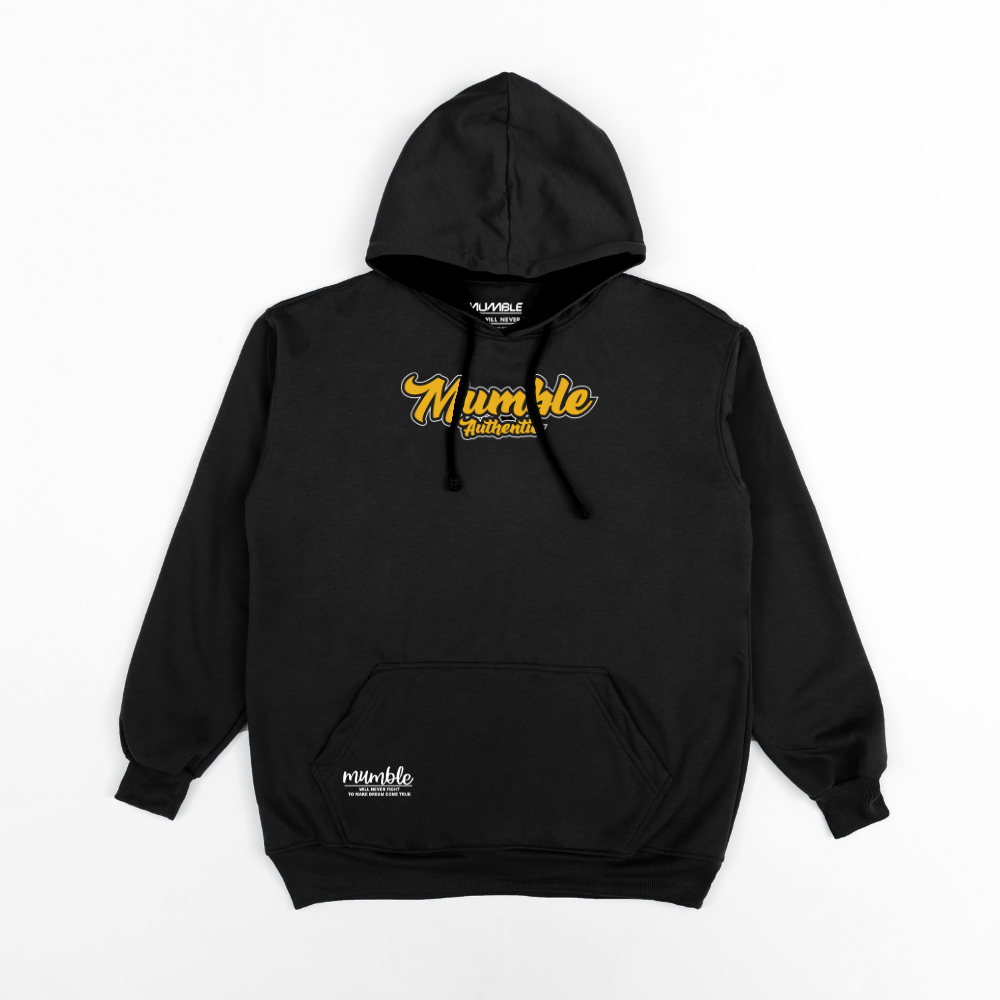 Switer Hoodie Pria Warna Hitam Premium  Aesthetic Original List Mumble Authentic Sweater Hoddie Cowok Dewasa Bahan Katun Flecee Tebal