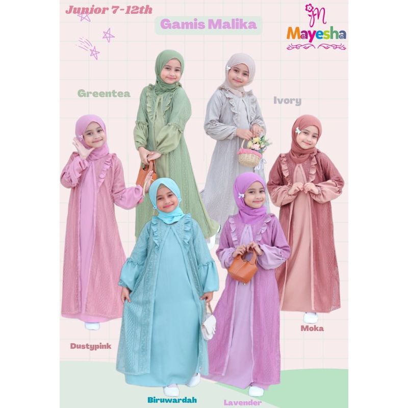 Gamis Set Anak Malika Brukat Junior 7-12tahun