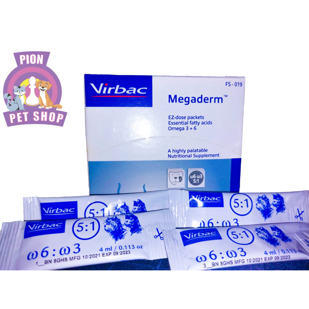 Virbac Megaderm 4ML (Sachet) Vitamin Bulu Kucing-Anjing