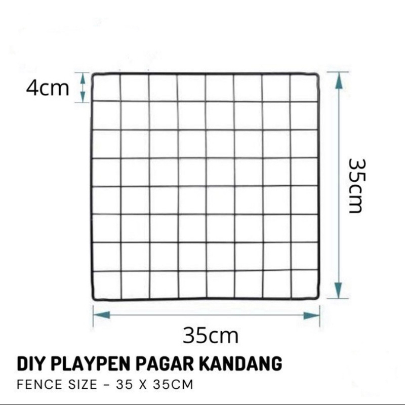Kandang Pagar DIY Panel Satuan Kucing Anjing Kelinci Konektor 35x35cm Pintu Tangga