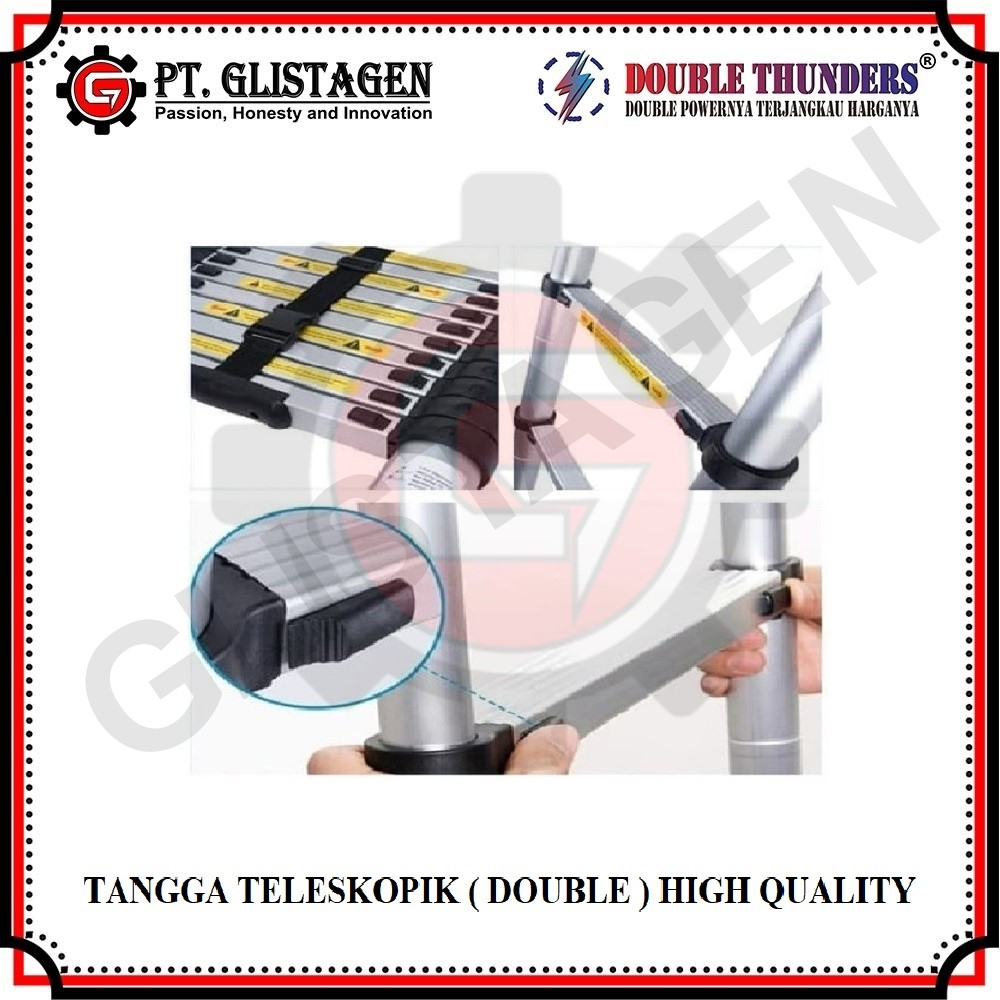 Tangga Teleskopik Aluminium DOUBLE 3.7Meter + 3.7Meter ( 7.4 Meter )